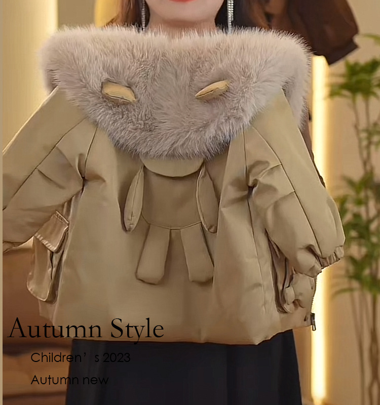 2023 Girls' Winter Clothing Fleece-Lined Parka Coat Korean Style Western Style over-the-Knee Festive Little Girl down Cotton-Padded Coat Baby