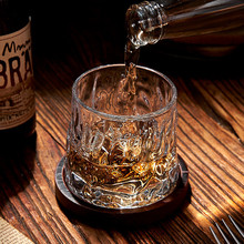 旋转威士忌酒杯洋酒杯子水晶玻璃杯北欧古典家用啤酒酒具套装