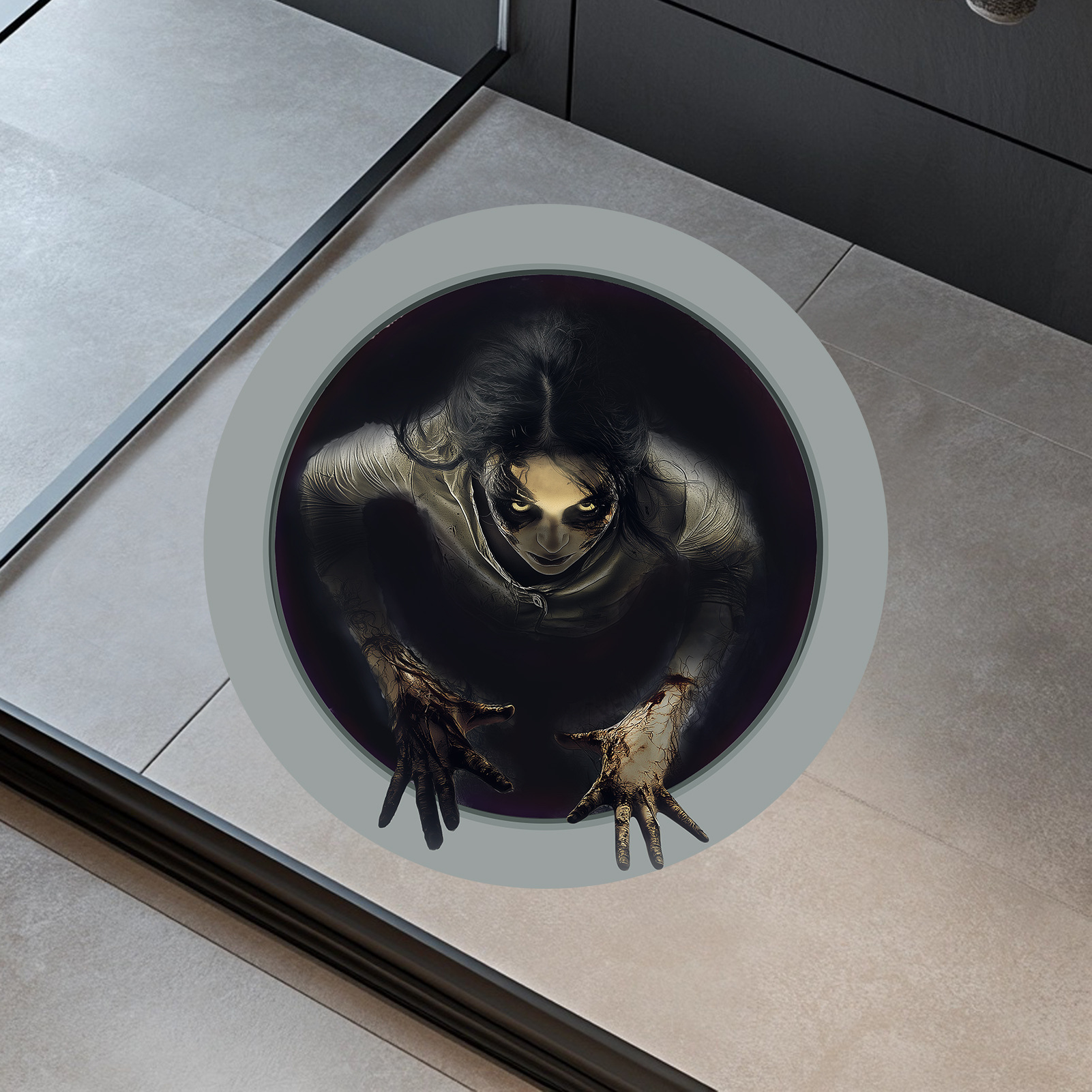 ms-xb147万圣节3d创意恐怖惊悚长发女鬼地贴客厅鬼屋氛围装饰墙贴