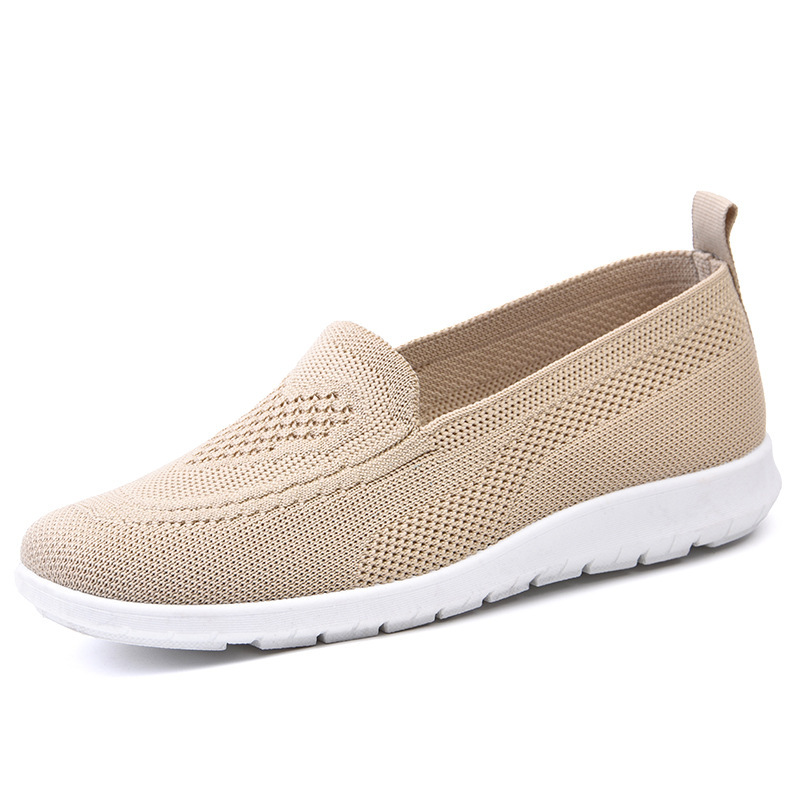 Women's Shoes New Foreign Trade Women's Shoes Beijing Cloth Shoes Flying Woven Casual Breathable Flat Low-Top Shoes Soft Bottom Mom Shoes