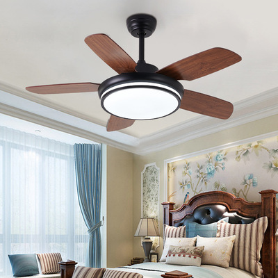 美式餐厅风扇灯装饰吊扇灯led吸顶一体客厅吊灯电扇灯