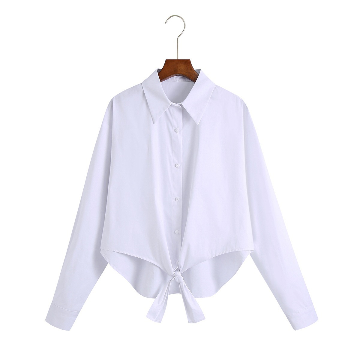 衬衫打结白色图片