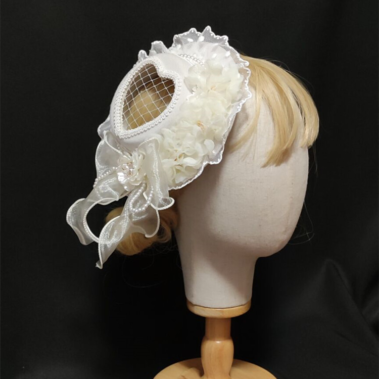 洛可可风心形扁帽花朵小礼帽洛丽塔少女头饰汉洋折衷头饰甜美发饰