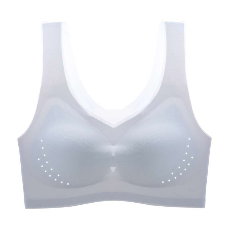 Ultra-Thin Ice Silk Back Shaping plus Size Traceless Underwear without Steel Ring Gathering Bra Sports Vest Type Women's Tube Top Wrapped Chest