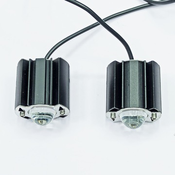 摩托车灯超亮外置透镜led大灯电瓶车电动车改装射灯黄白光12-80v