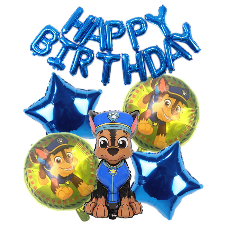 Cartoon Children's Paw Patrol Theme Birthday Party Decoration Package Archie Mao Mao Banquet Aluminum Film Balloon Arrangement Articles