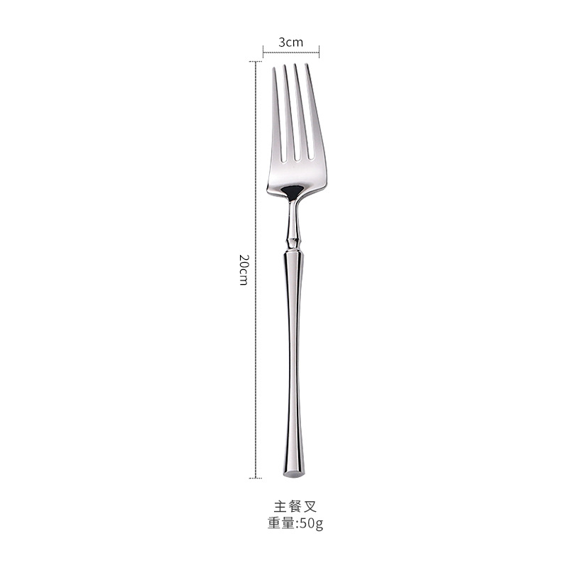 Creative Small Waist 304 Stainless Steel Tableware Hotel Western Food/Steak Dessert Thickened Knife, Fork and Spoon Tableware Set