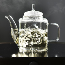 高硼硅玻璃方形茶壶 带过滤内胆花茶泡茶壶 可电陶炉普洱煮茶壶