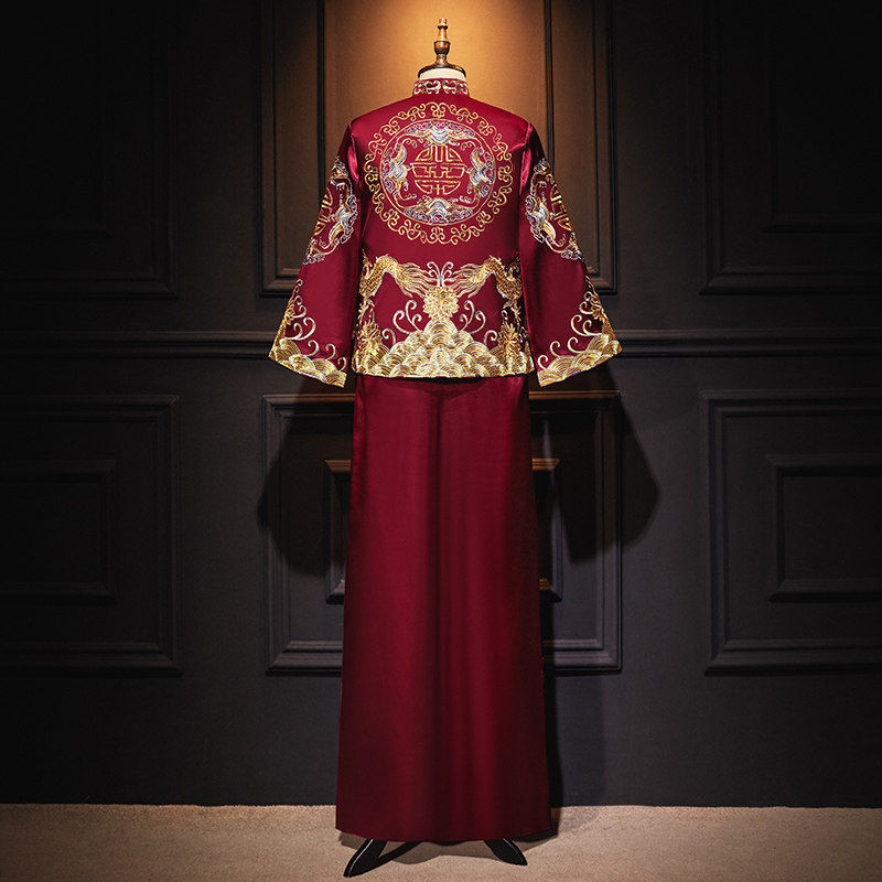 敬酒服新娘中式礼服女秀禾服婚礼红嫁衣龙凤褂旗袍蕾丝2022新款夏秀禾