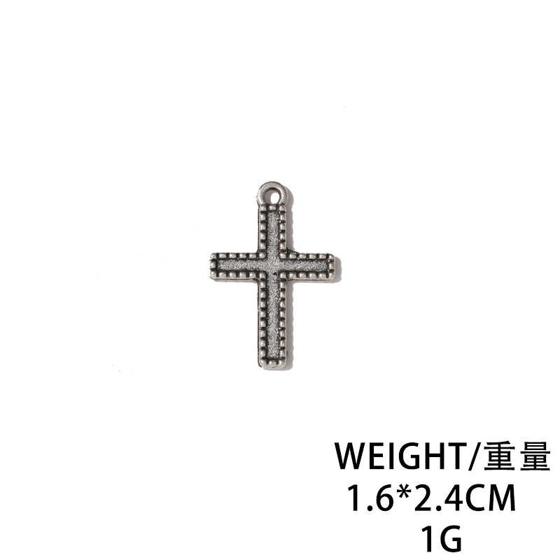 Fashion Trendy New European and American Handsome Cross DIY Alloy Handmade Material Vintage Cross Necklace Pendant