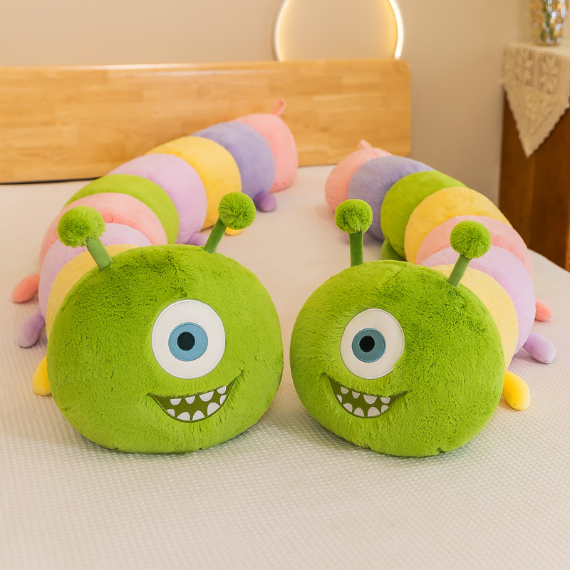 创意长条毛绒抱枕怪兽毛毛虫公仔卡通卡通跨境儿童睡枕女生礼物