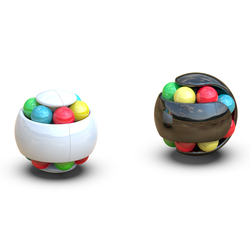 旋转拼图解压魔方减压骰子上下旋转魔豆儿童智力玩具圆形拼图