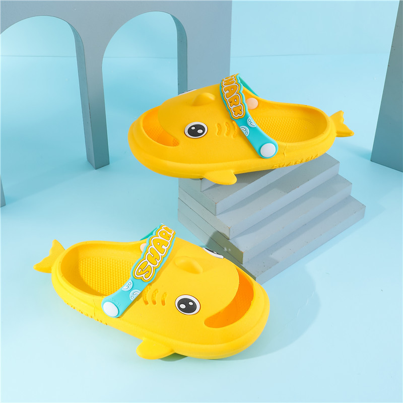 Shark Slippers Children's Indoor Non-Slip Silent Boys and Girls Summer Baby Home Bathroom Cute Head Cover Sandals