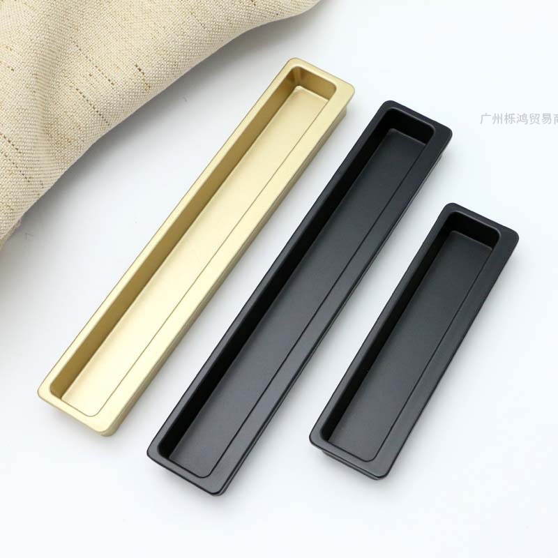 隐形暗拉手推拉门加长隐藏把手衣柜门扣槽凹槽嵌入式内嵌暗扣拉手