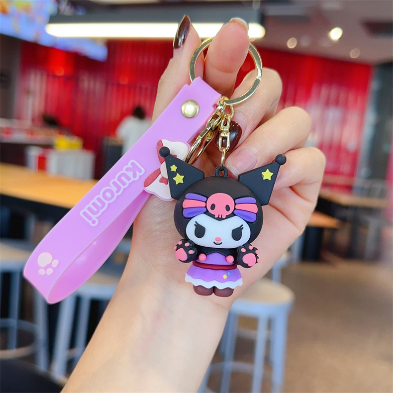 Sanrio Clow M Keychain Automobile Hanging Ornament Cute Girl Gift Couple Bags Key Ring Pendants Wholesale