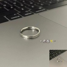 简约英文字母戒指女潮时尚气质钛钢食指戒指指环