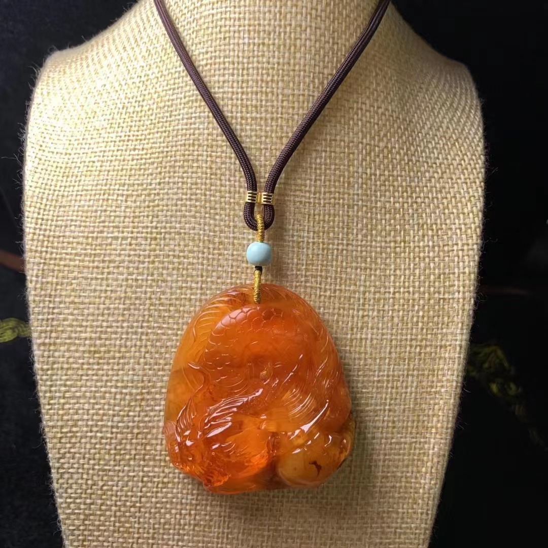 天然老蜜蜡雕件吊坠