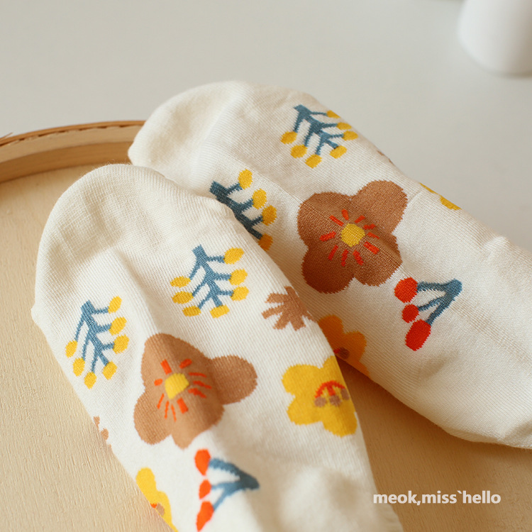 Invisible Women's Boat Socks Summer Thin Socks Low-Cut Breathable Gentle Ins Trendy All-Match Flower Bear Cute Female Socks