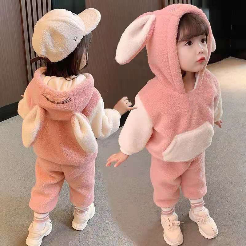 女童秋冬套装2021新款洋气1一5岁女宝宝时髦冬季加绒婴儿小童衣服