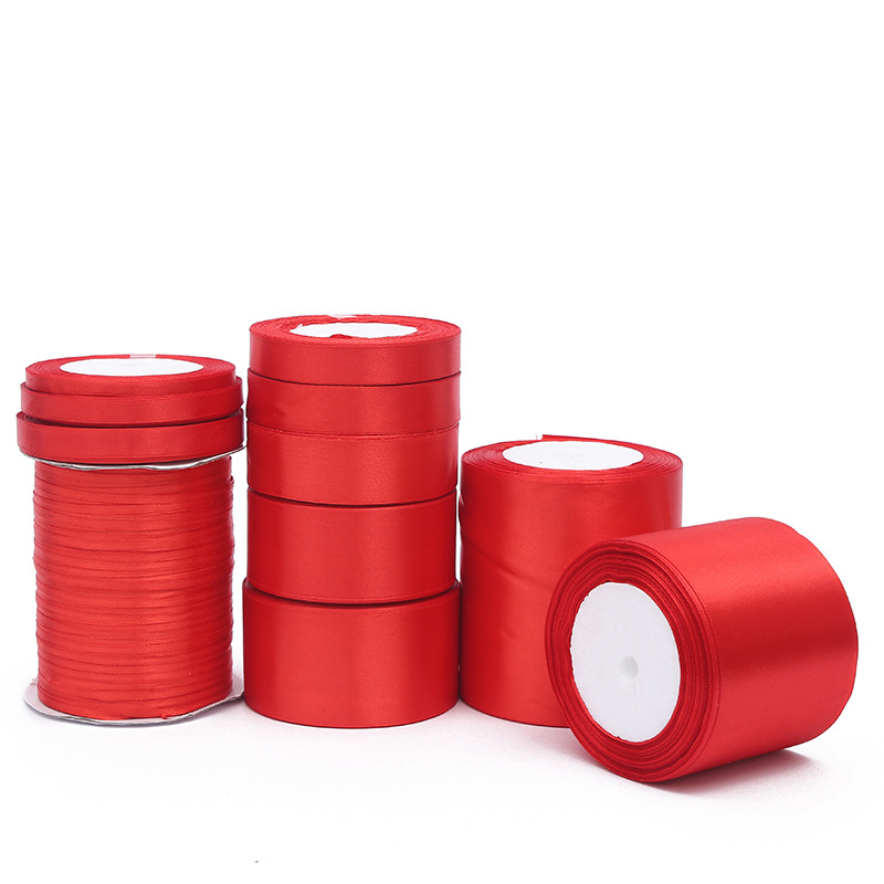 wholesale 0.3-10cm red ribbon wedding gift packaging ribbon encryption polyester ribbon ribbon