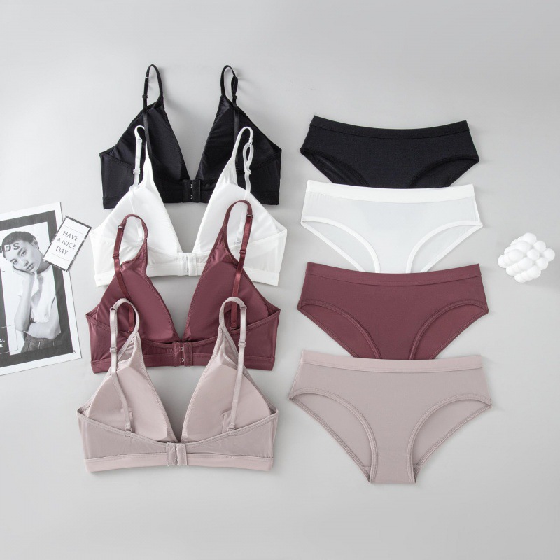 欧美文胸深v内衣裤聚拢吊带穿法美背女两种背心冰丝无痕套装跨境