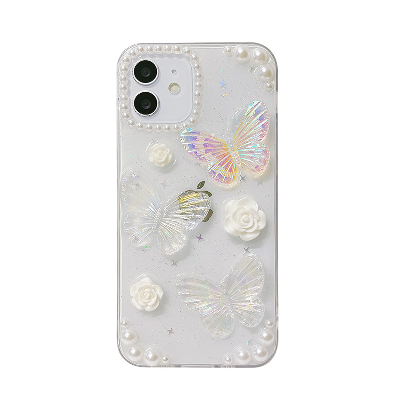 French Retro Epoxy Three-Dimensional Butterfly 11 for Iphone14pro Max Phone Case X Apple 13 Silicone 12