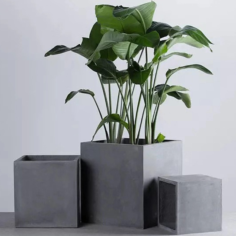 方形水泥盆个性现代简约风格圆水泥盆别墅庭院园林景观盆景