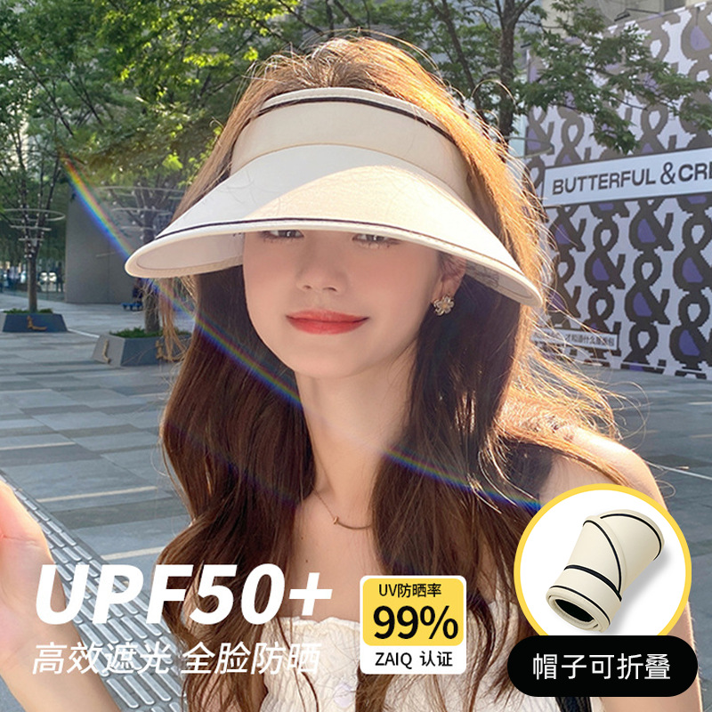 high quality korean summer face cover sun hat uv protection empty top sun protection hat outdoor sports female hat wholesale