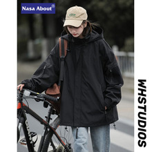 NASA联名款工装防晒衣男夏季薄款黑色户外冲锋衣高级感日系夹克外