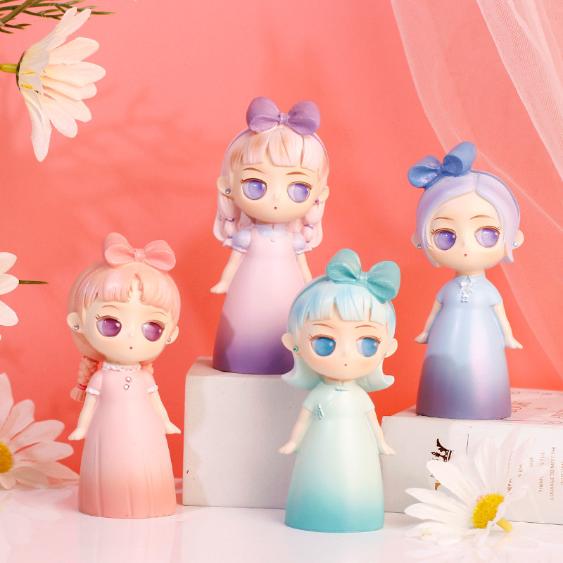 卡通可爱女孩薇音姑娘公仔创意礼品汽车载小摆件蛋糕装饰盲盒手办