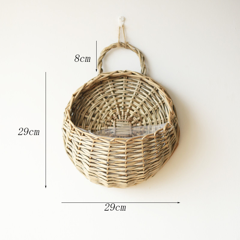 Handmade Wicker Wall Hanging Basket Hanging Basket Wall-Mounted Rattan Chlorophytum