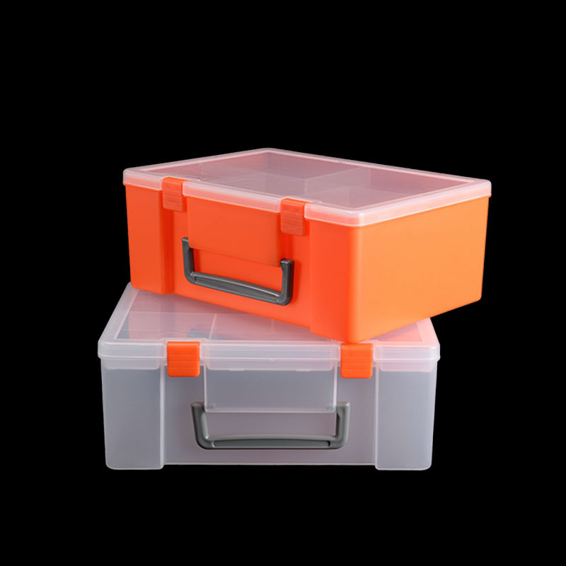 乐高零件收纳盒pp收纳盒 双层手提盒积木分类盒整理箱五金工具盒