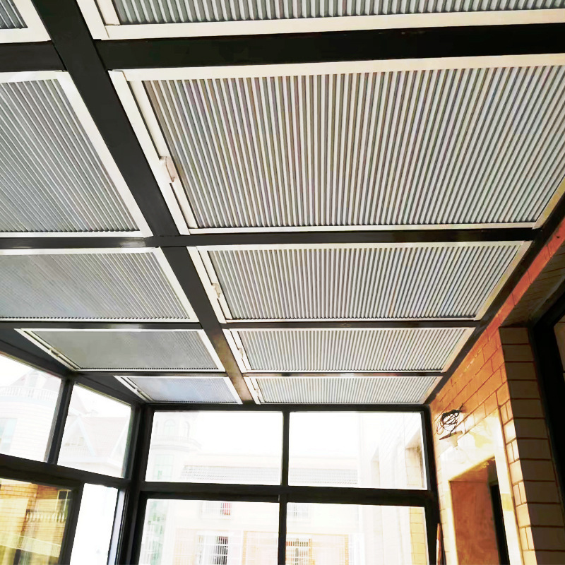 阳光房遮阳顶帘天棚帘隔热全遮光蜂巢帘天窗阳台玻璃房顶电动窗帘