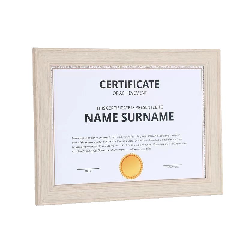 Certificate Holder A4 Commendation Frame Table Decoration A5 B5 14-Inch A3 Photo Frame License Authorization Letter Frame Card Wall Hanging