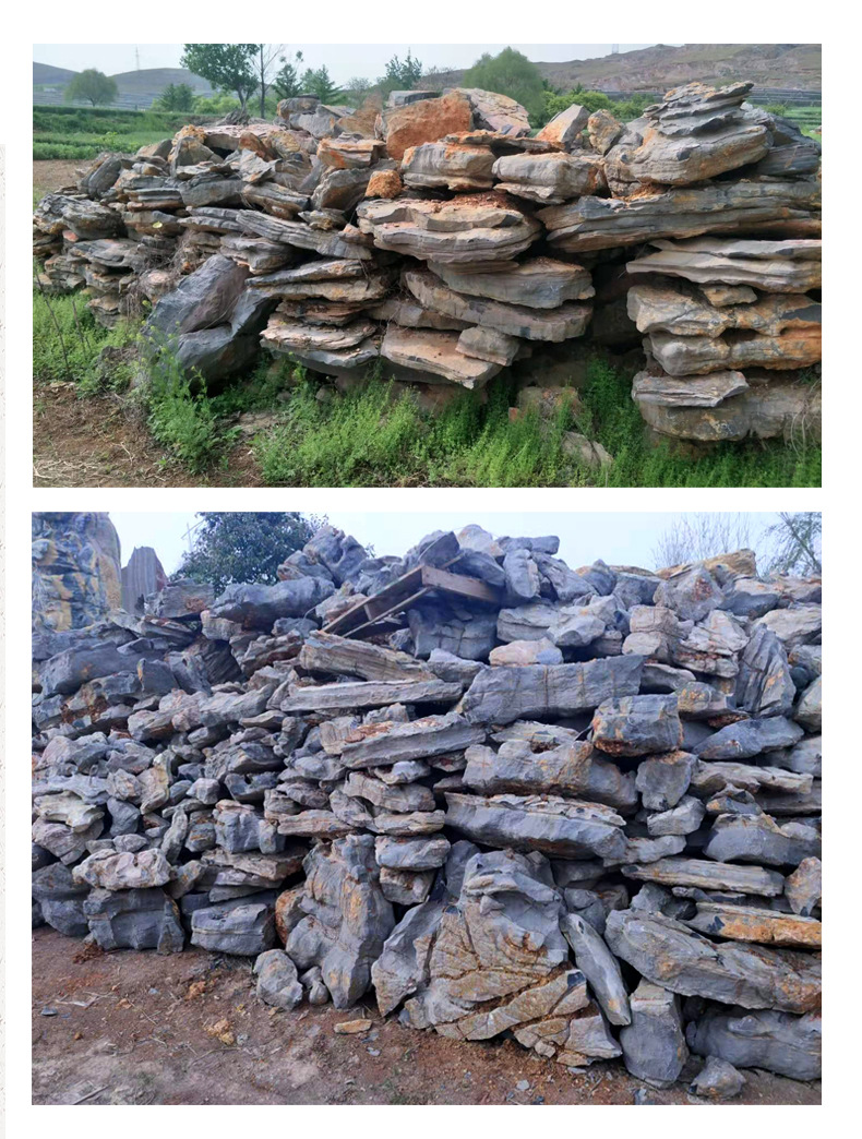 天然灵璧假山石庭院石公园假山鱼池围边驳岸石造景草坪点缀场地