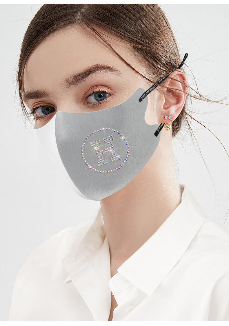 现货冰丝口罩凉感口罩立体口罩防风成人挂耳式防晒口罩钻石口罩