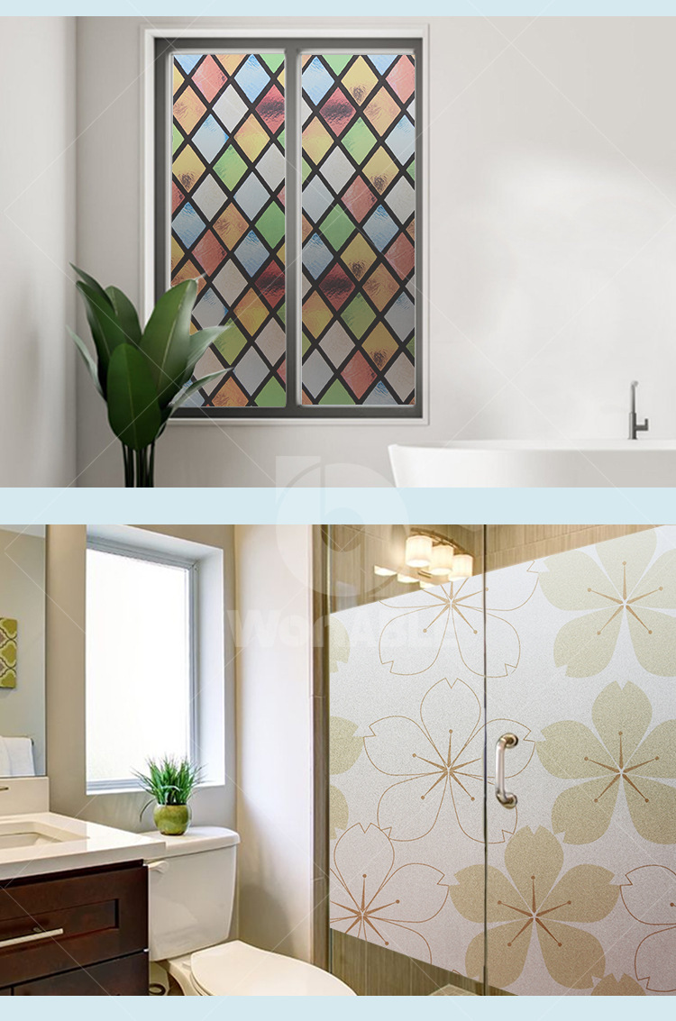 静电自粘纯磨砂窗贴白磨砂玻璃贴窗花贴透光不透明静电吸附窗户贴