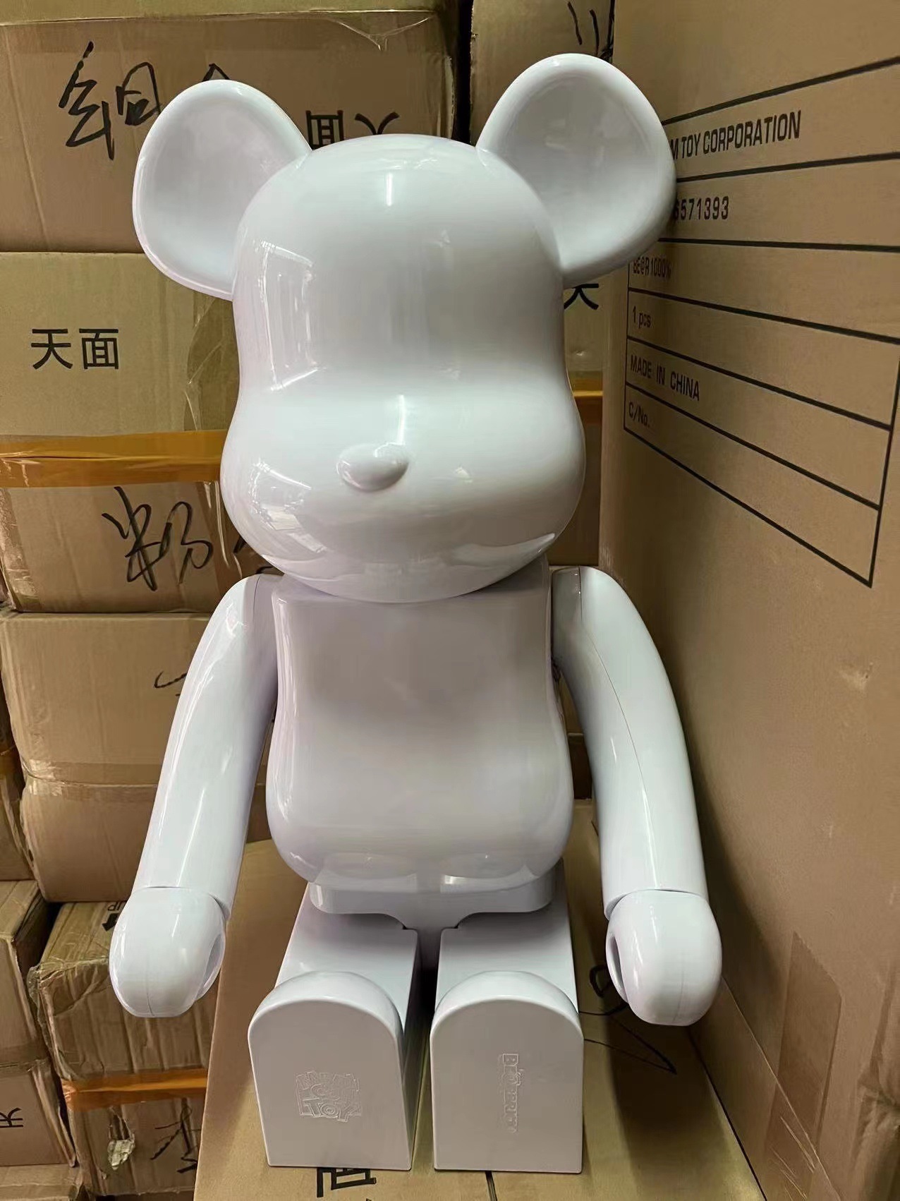 bearbrick暴力熊纯黑积木熊白色公仔diy彩绘涂鸦白坯关节响1000%