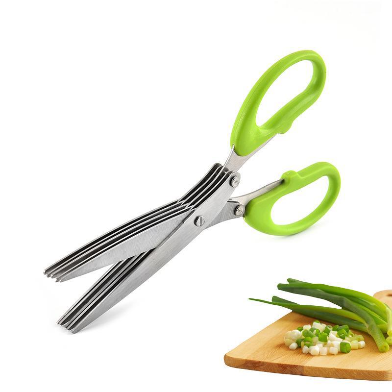 不锈钢多层蔬菜剪葱花剪厨房剪五层剪用途剪刀 现货