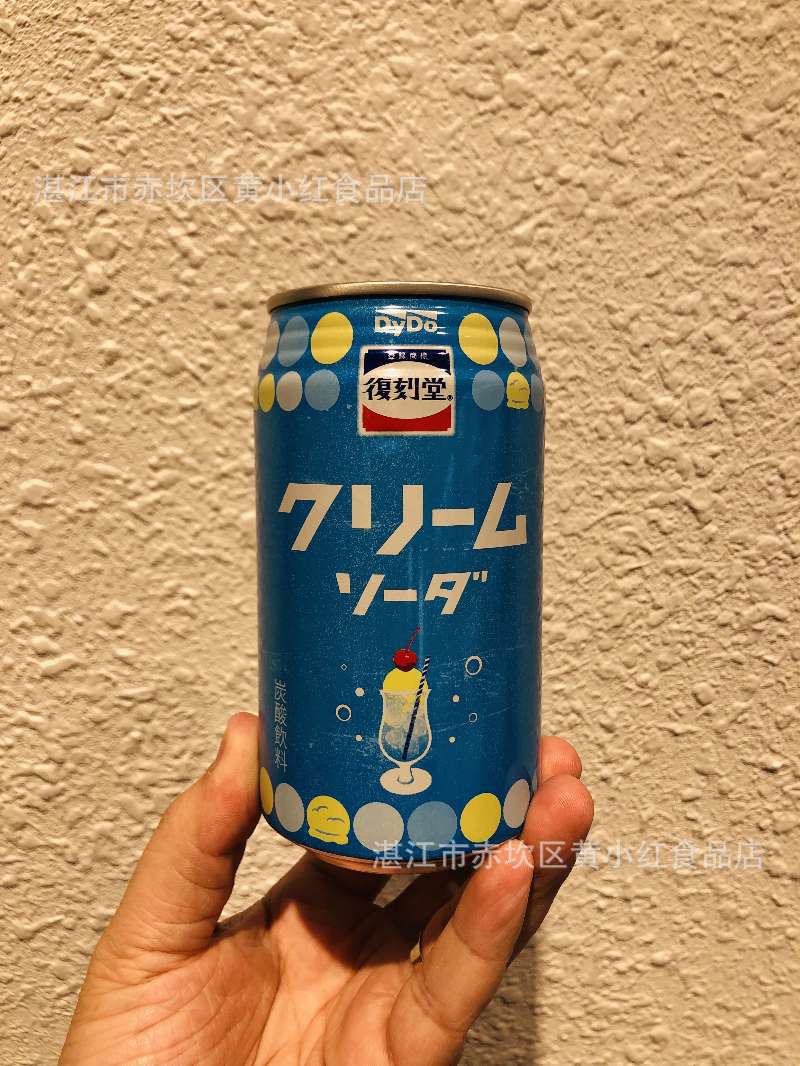 批发日本进口dydo达亦多奶油苏打碳酸休闲网红饮料350ml新品