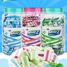 印尼进口MintZ明茨薄荷糖软糖460g罐装清凉喜糖清新口气糖果批发