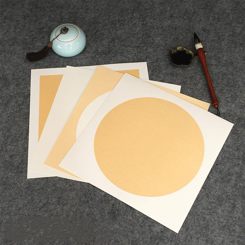宣纸卡纸加厚空白生宣半生半熟熟宣长方形扇形书法工笔软卡作品纸