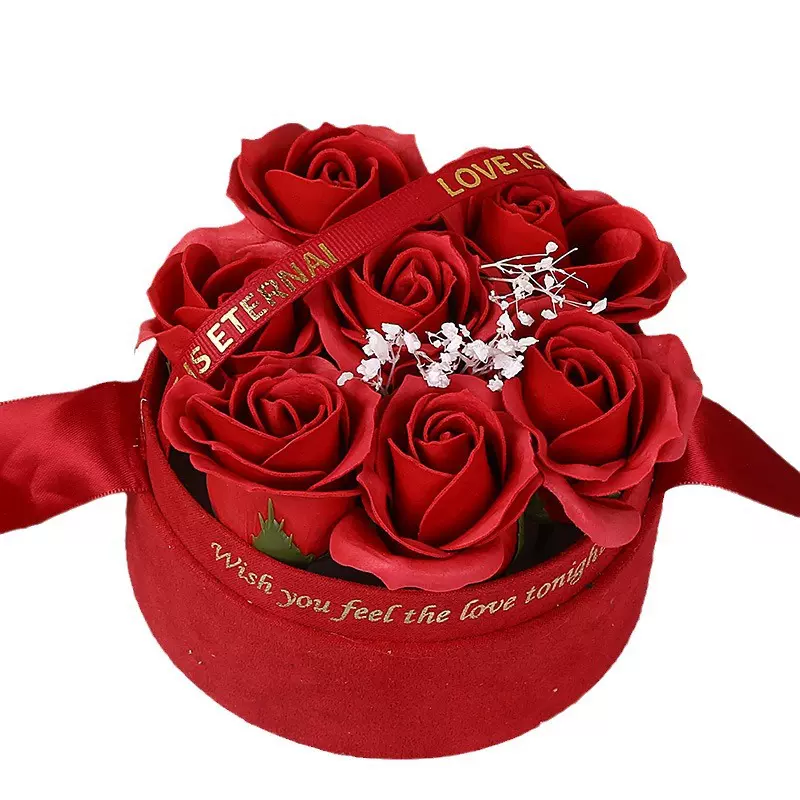 跨境创意礼物亚克力玫瑰香皂花礼盒母亲节情人节家居装饰小礼品