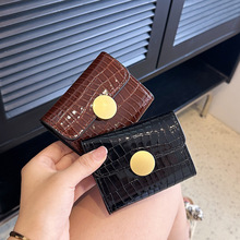 跨境卡包女士2023新款石头纹小巧精致超薄多卡位高颜值防消磁卡夹
