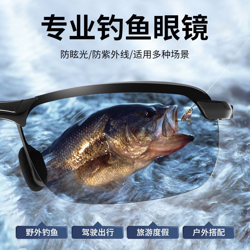 钓鱼眼镜看漂专业射鱼可见水下底三米夜视增晰太阳偏光墨镜男