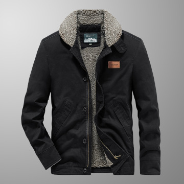 羊羔毛外套男士新款冬季户外加绒加厚保暖棉衣夹克羊羔绒工装棉服