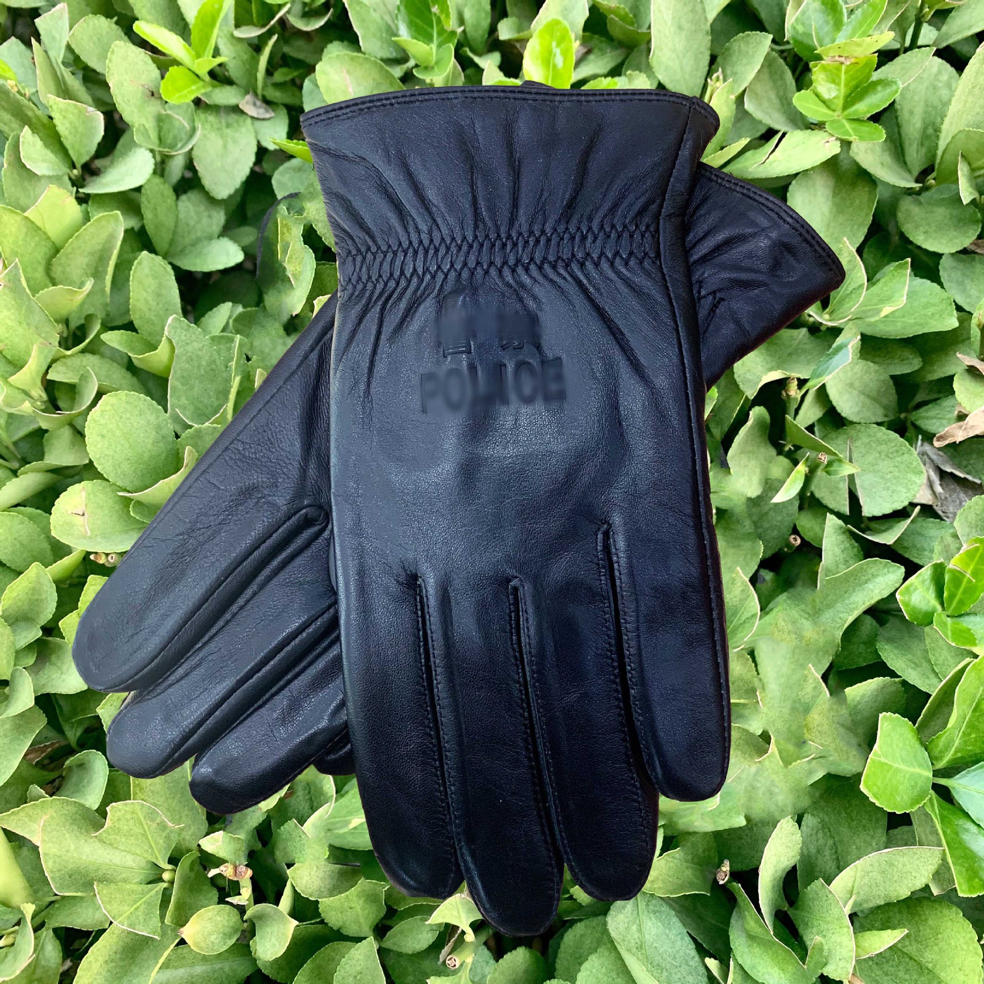 安保安防真皮手套铁骑全指冬季加绒骑行男执勤巡逻保暖触屏皮手套