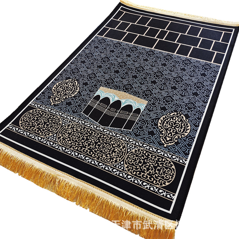 Supply Various Materials Printing Middle East Style Worship Blanket Floor Mat Prayer Mat Sponge Embossed Pilgrimage Prayer Mat