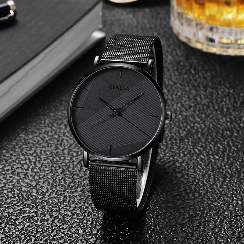 Factory Direct Supply New Internet Celebrity Minimalist Men's Mesh Strap Watch Fashion Trend Belt Quartz Watch Men's Student