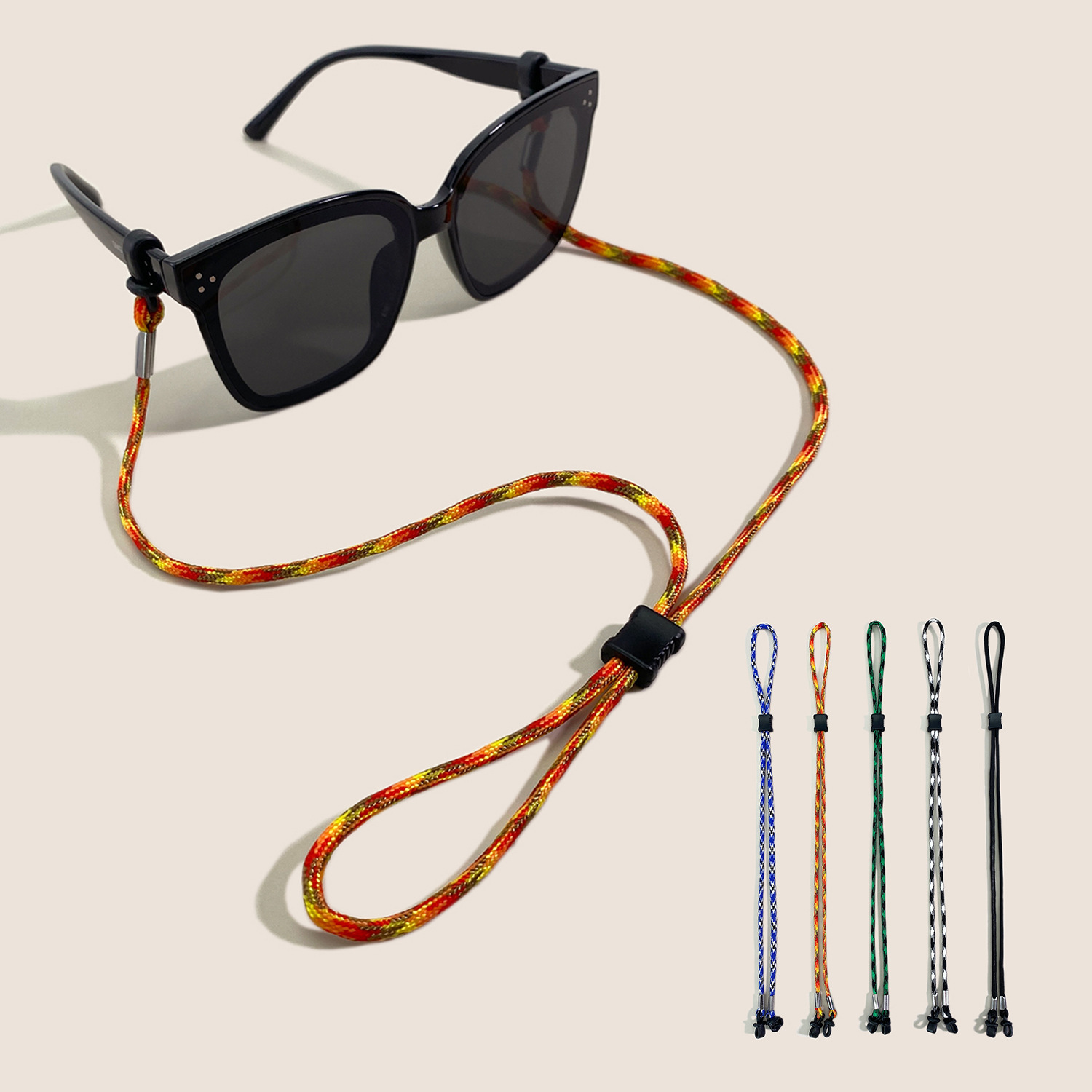 Sports Sun Glasses Sling Seven-Core Parachute Cord Multi-Color in Stock Amazon Non-Slip Halter Glasses String Clip Adjustable